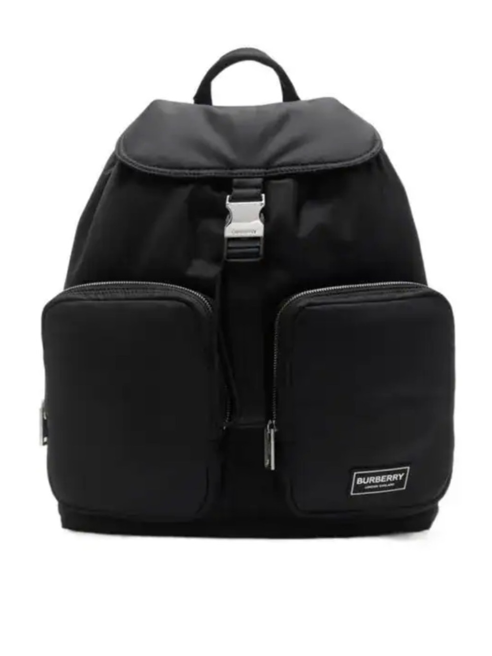Burberry Black Nylon Backpack with Dual Front Pockets